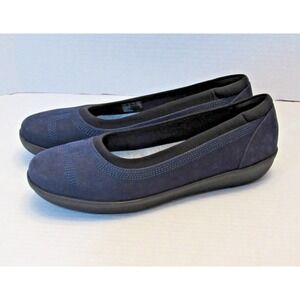 NWOT Clarks Ayla Low Cloudsteppers Navy Blue Casual Slip On Shoes Women's 9 M